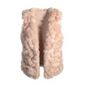 Club Monaco Women's Faux Fur Open Front Vest Beige Size Small